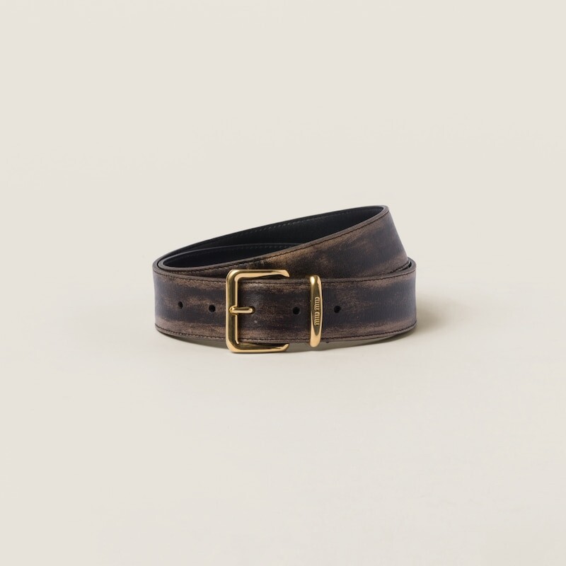 

Ремень из кожи наппа Miu Miu, желтый