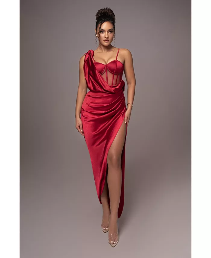

Женское макси-платье Anastacia Drape JLUXLABEL, красный