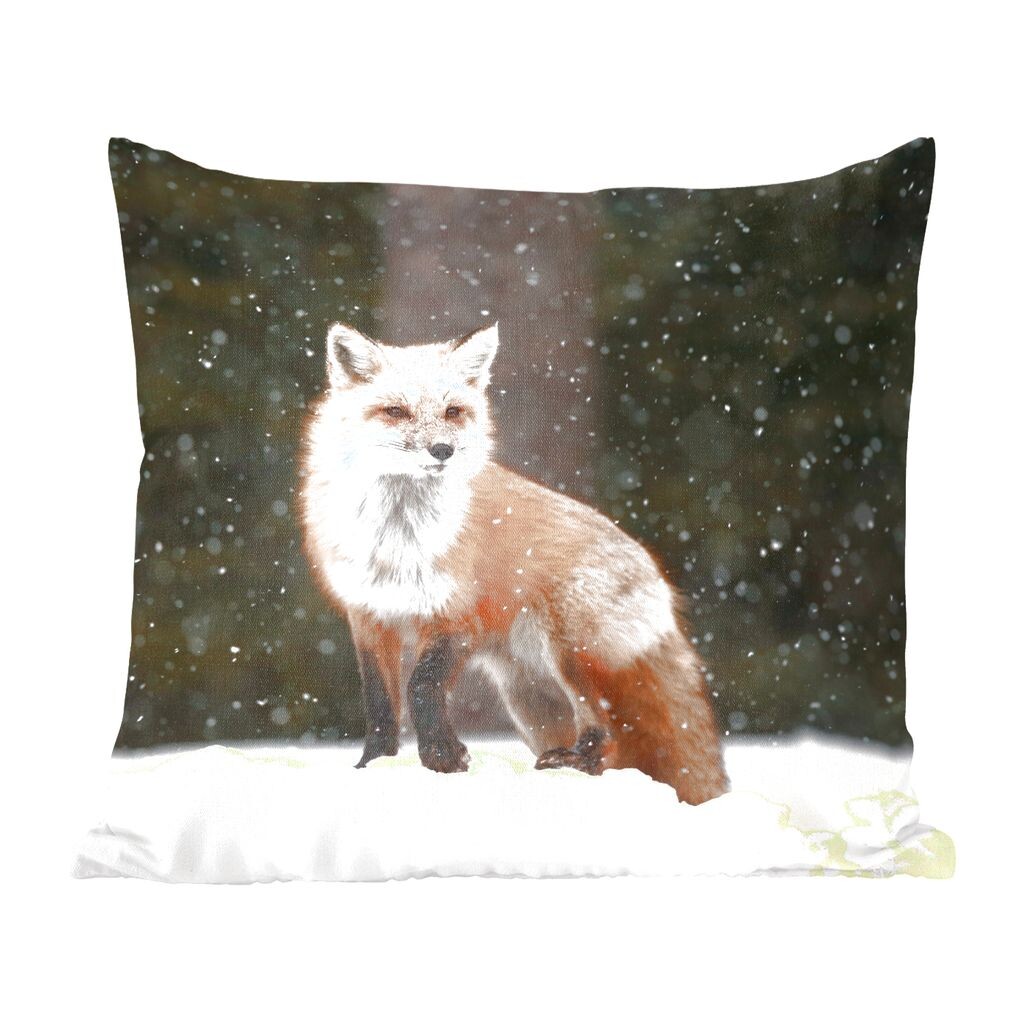 

Декоративная подушка MuchoWow диванная подушка для гостиной декоративная подушка 60 x 60 см лиса - снег - зима - чехол на подушку - хлопчатобумажная ткань - декоративные чехлы на подушки, мультиколор