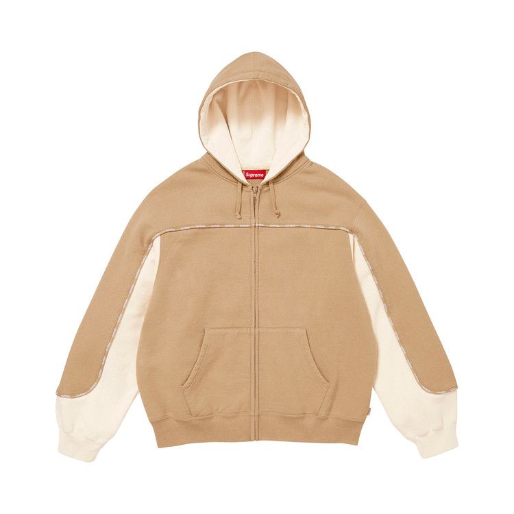 

Толстовка Supreme Piping Zip Up Hooded Sweatshirt, Dark Tan