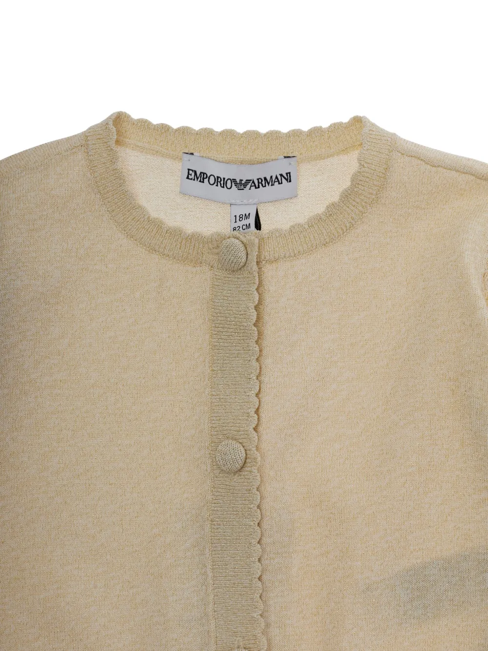 Кардиган с объемными рукавами Emporio Armani Kids, нейтральный — фото 3