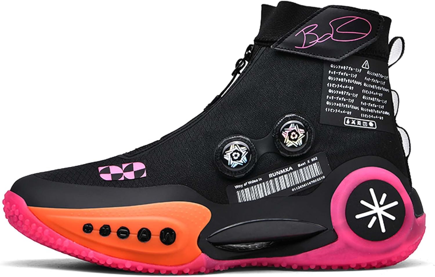 

Высокие баскетбольные кроссовки для мужчин и женщин с застежкой на пряжку, удобные, дышащие, для повседневной ходьбы, с высокой эластичностью, для бега, тенниса, соревновательных игр, противоскользящие, для прыжков Ksyvucrd, черный