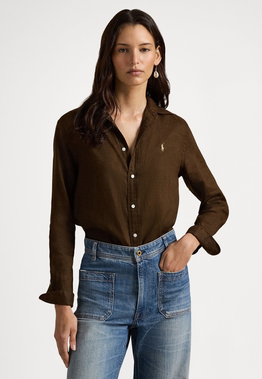 

Блуза Polo Ralph Lauren CLASSIC FIT LINEN SHIRT, Dark Brown