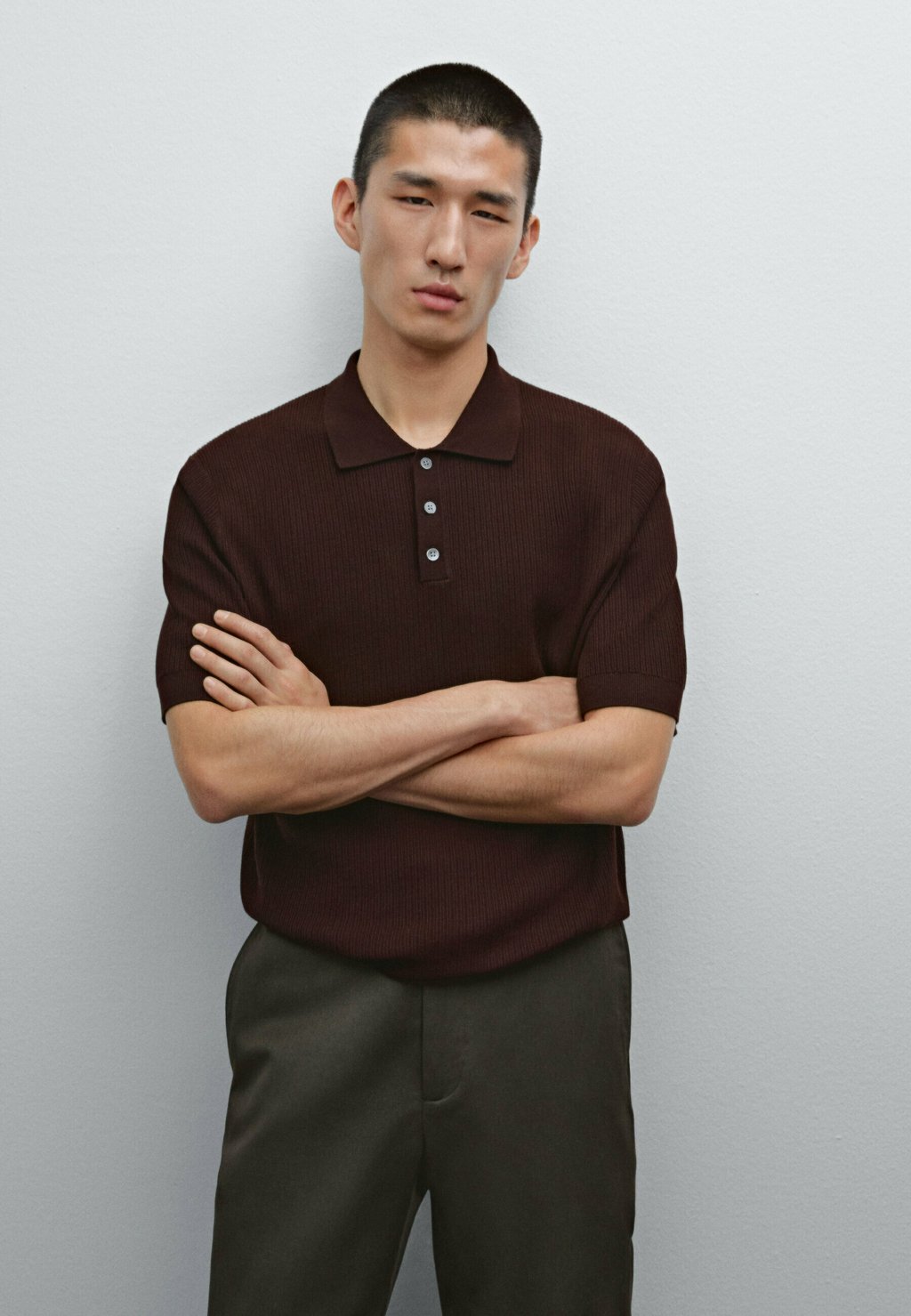 

Рубашка поло Massimo Dutti, винно-красный