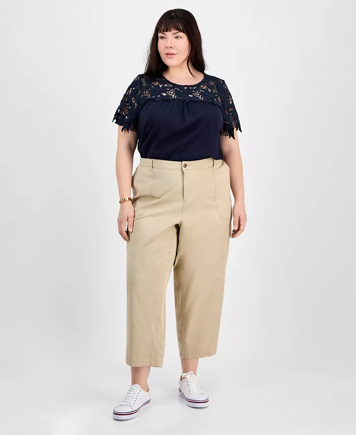 

Укороченные карго-брюки больших размеров Tommy Hilfiger, коричневый/бежевый