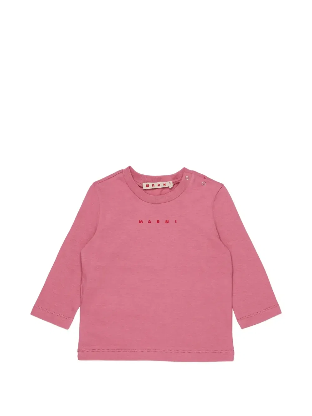 Футболка с длинными рукавами и логотипом Marni Kids, розовый