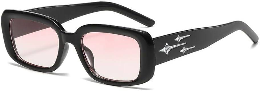 

Солнцезащитные очки в стиле ретро, ​​маленькие, для женщин, модные, с зеркальными линзами, для мужчин, панк, спортивные солнцезащитные очки HYYZZC, Black Gradient Pink