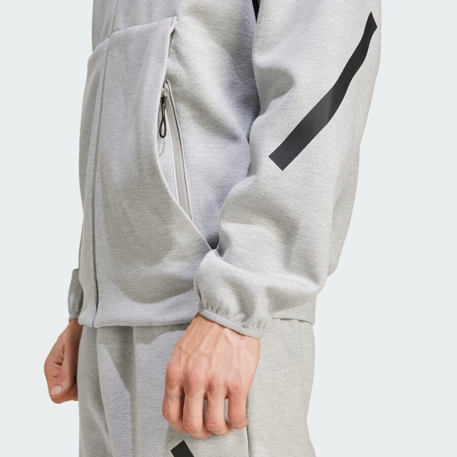 Свитер с капюшоном на молнии ADIDAS SPORTSWEAR Athletic Zip-Up Hoodie Z.N.E., серый — фото 3