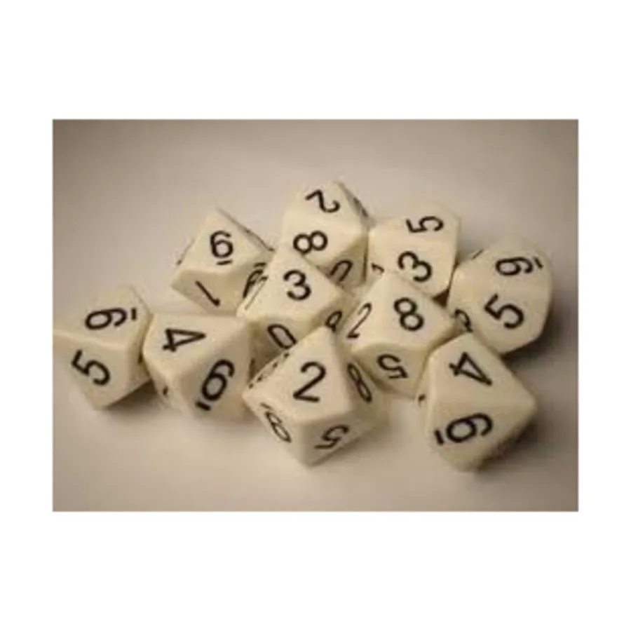 

d10 Слоновая кость с черным (10), Dice - Opaque - d10 (Chessex)