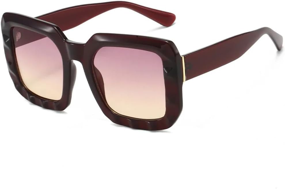 

Ретро-градиентные модные женские солнцезащитные очки с контрастным дизайном, классические простые повседневные мужские солнцезащитные очки UV400 SZVVBKK, Wine Red Pink