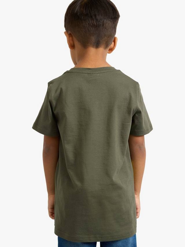 Детская футболка с коротким рукавом с динозаврами Lindex, Dark Dusty Khaki — фото 2