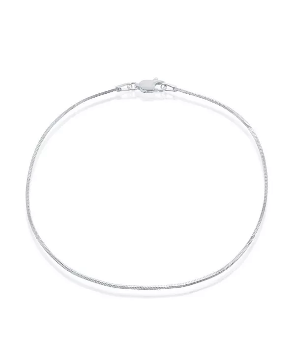 

Серебряный браслет на ногу в форме квадратной змеи Simona, silver