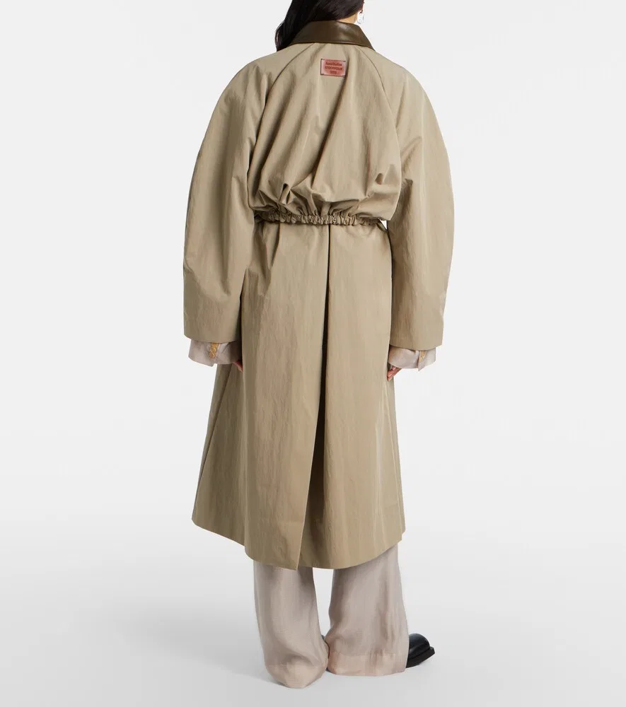 Технический тренч из смесовой хлопковой ткани Acne Studios, бежевый — фото 3