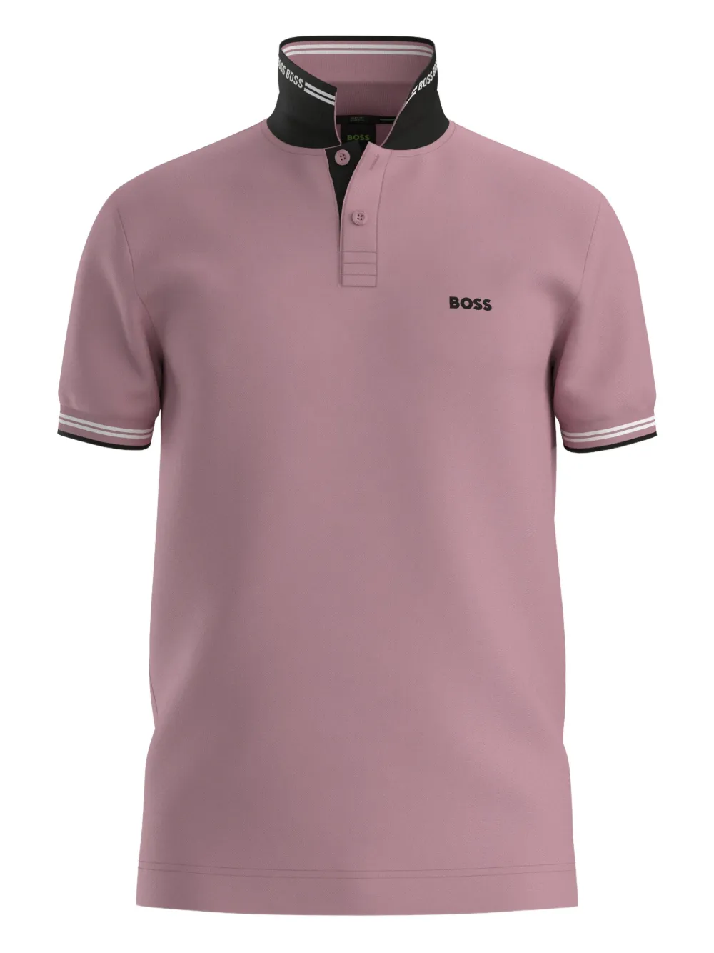 

Рубашка поло с контрастным воротником BOSS, розовый