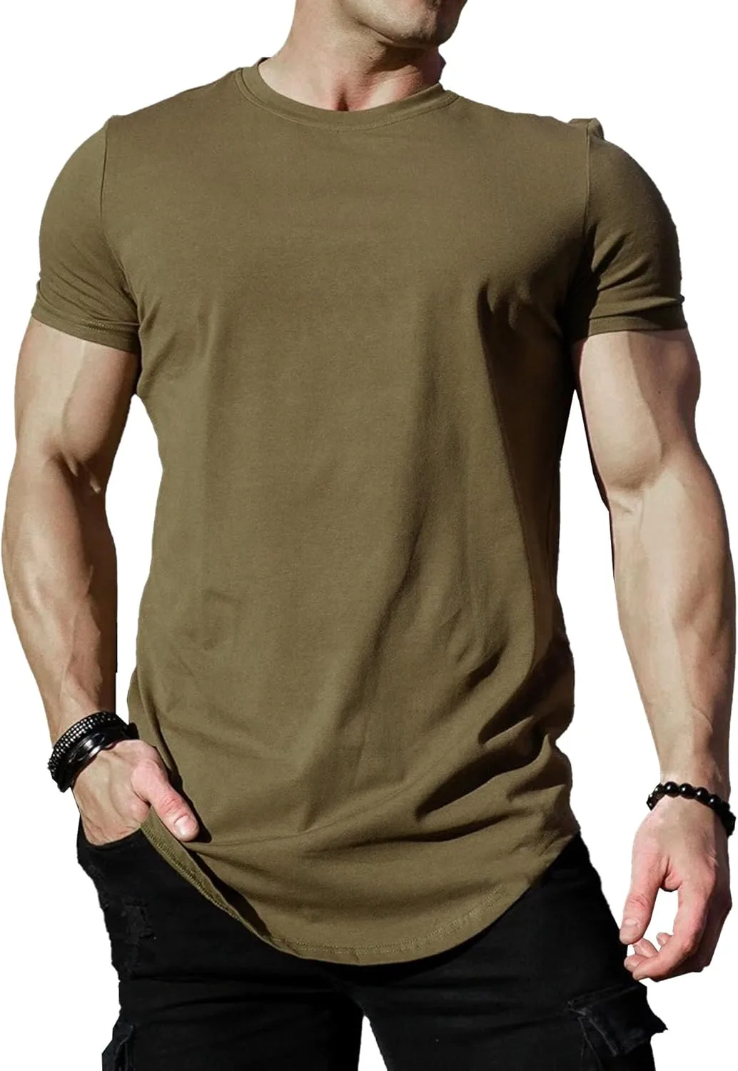 Мужская удлиненная футболка Cotton Hipster Tee для тренировок
