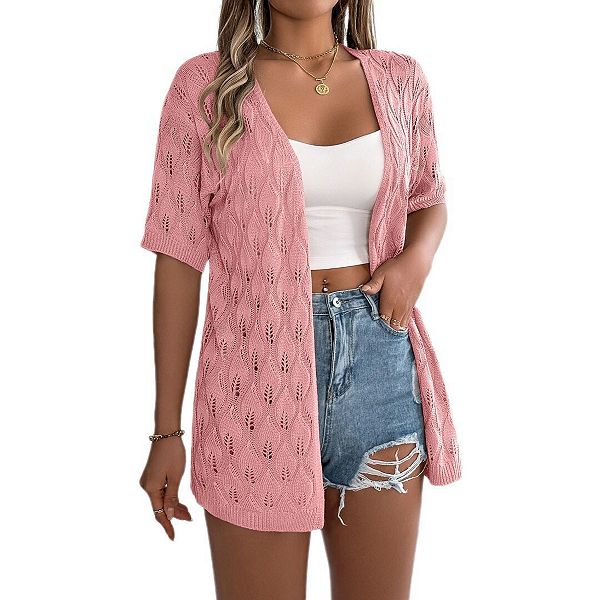 

Легкий бохо кардиган для женщин с коротким рукавом Boddysize, Pink