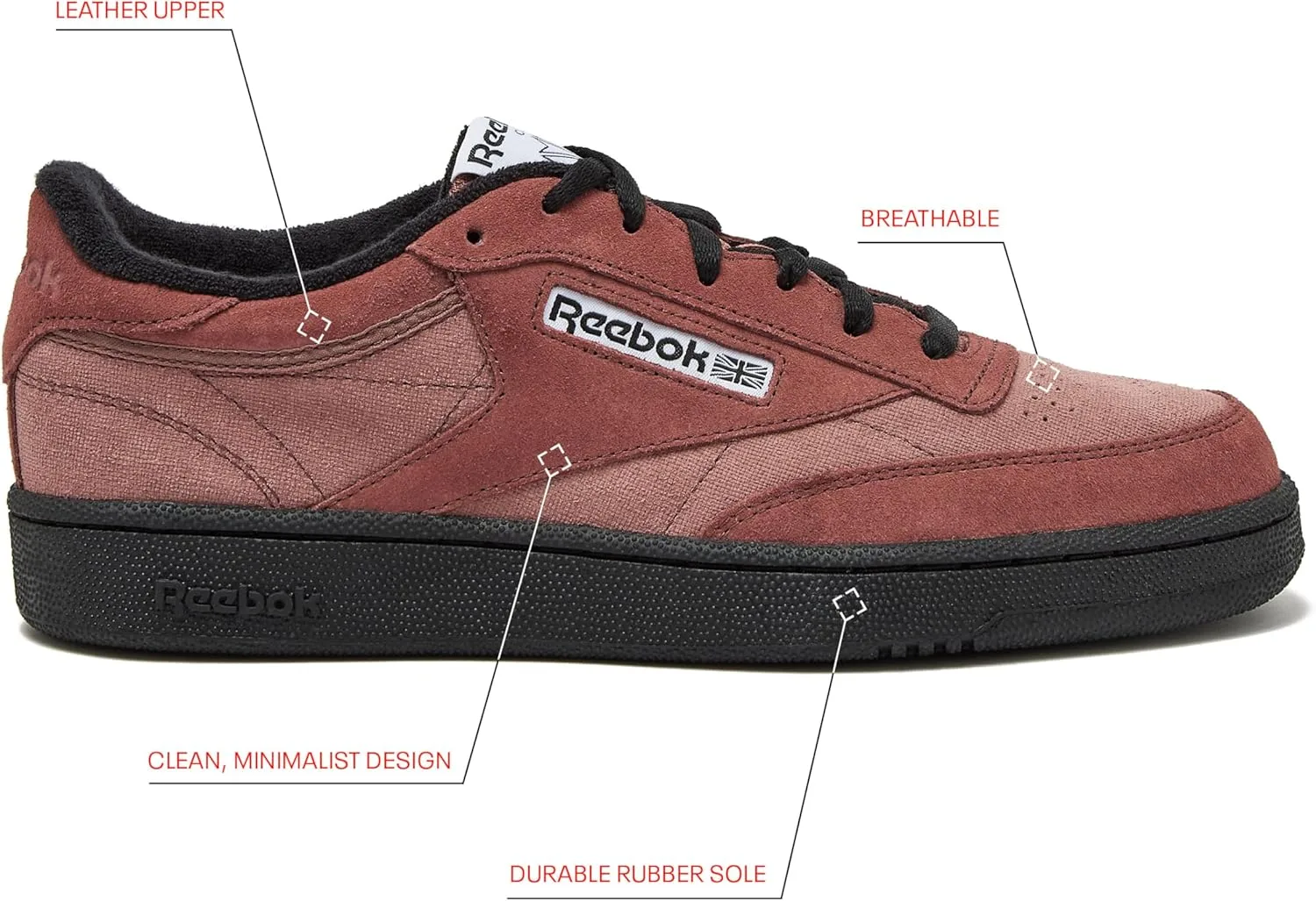 Мужские теннисные кроссовки Reebok Herren Club C 85, повседневные модные белые кроссовки для мужчин — фото 2