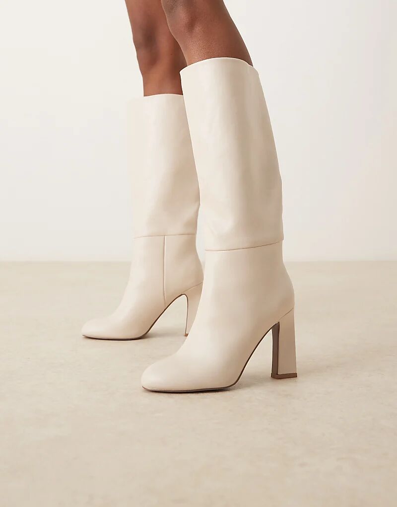 Женские сапоги ASOS DESIGN Carly на блочном каблуке, бежевый — фото 4