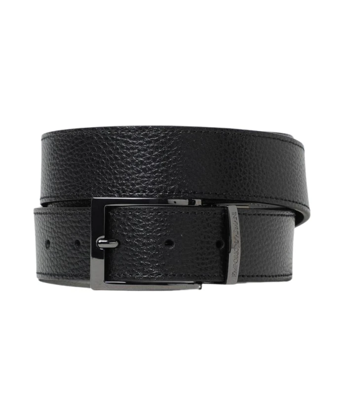 

Универсальный кожаный ремень с прямоугольной пряжкой Emporio Armani, черный