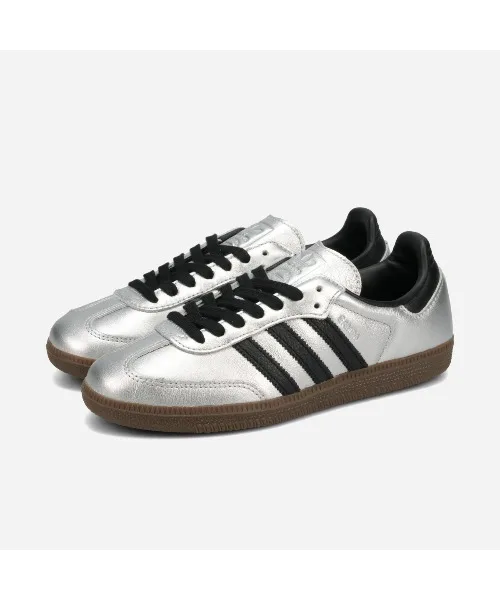Унисекс кожаные кроссовки adidas Samba OG серебряные