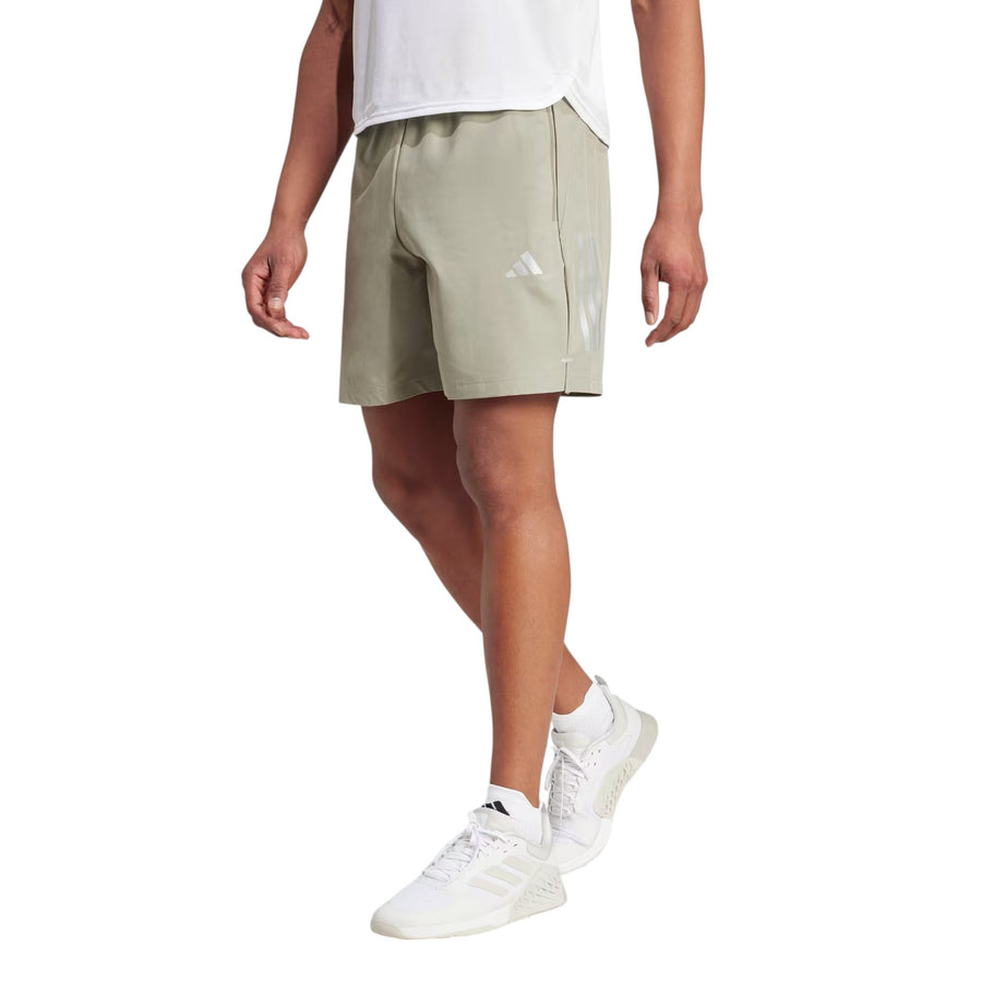 Спортивные шорты adidas Gym+ Training 3-Stripes Woven Shorts 'Silver Pebble', серый — фото 2