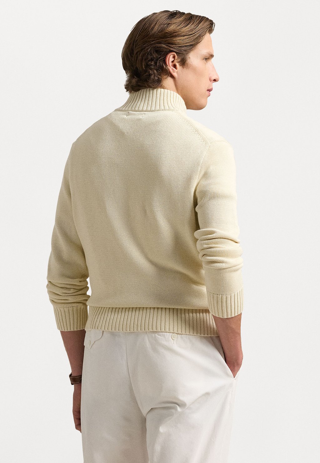Джемпер COTTON QUARTER ZIP SWEATER Polo Ralph Lauren, молочный — фото 3