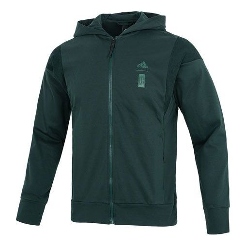 

Куртка Men's adidas Wj Prew Kn Jkt Hooded Sports Solid Color Casual Knit Jacket Green, зеленый