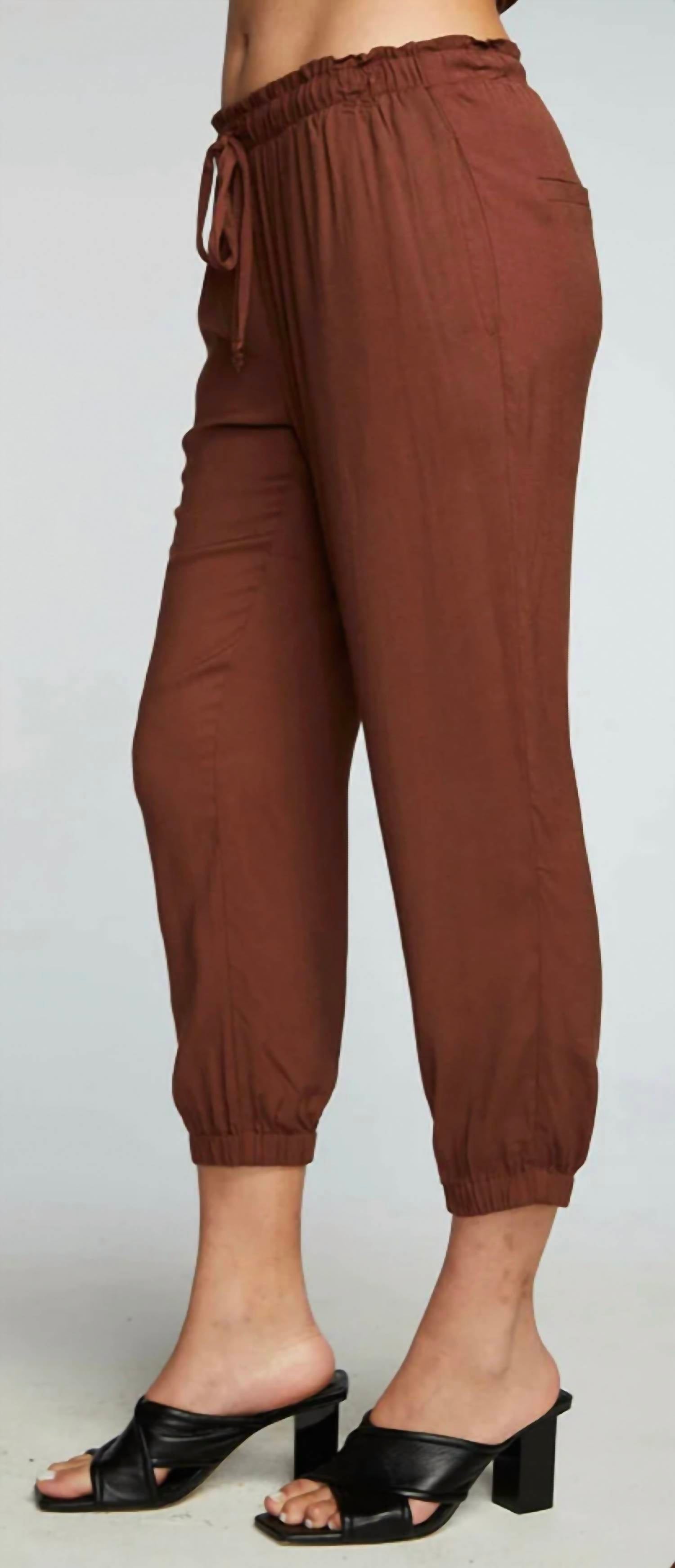 

Укороченные брюки Heirloom Wovens Paperbag Waist Pant в цвете капучино Chaser, цвет cappuccino