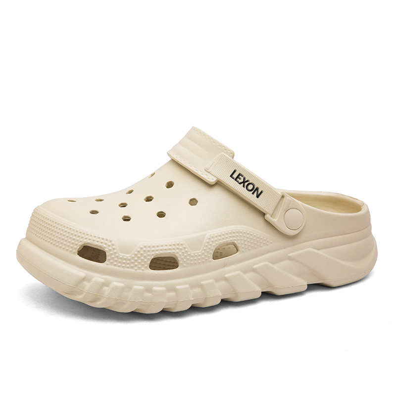 

LEXON Мужские тапочки с закрытым носком на резиновой подошве устойчивые к истиранию цвет хаки, цвет Khaki