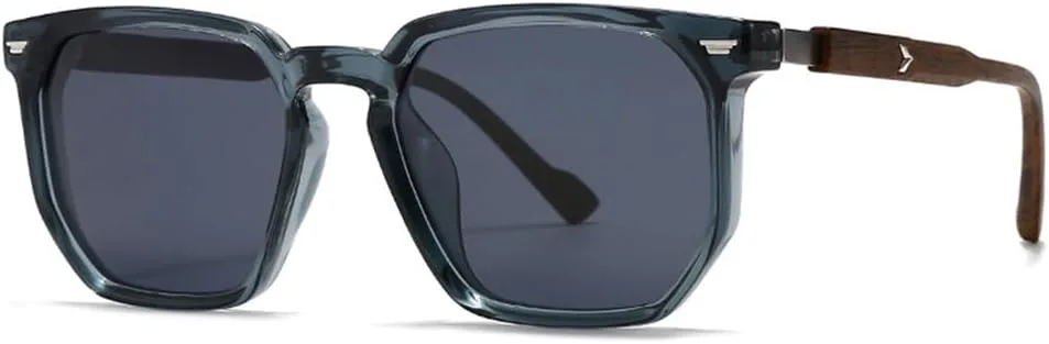 

Солнцезащитные очки UV400 с отделкой под дерево и заклепками, для женщин и мужчин, для бега и занятий спортом на открытом воздухе UYPTK, Blue Light Blue Gray