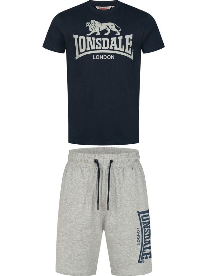 

Lonsdale Спортивный костюм "Mair Футболка и шорты, стандартный крой" синего цвета, Синий, Lonsdale Спортивный костюм "Mair Футболка и шорты, стандартный крой" синего цвета