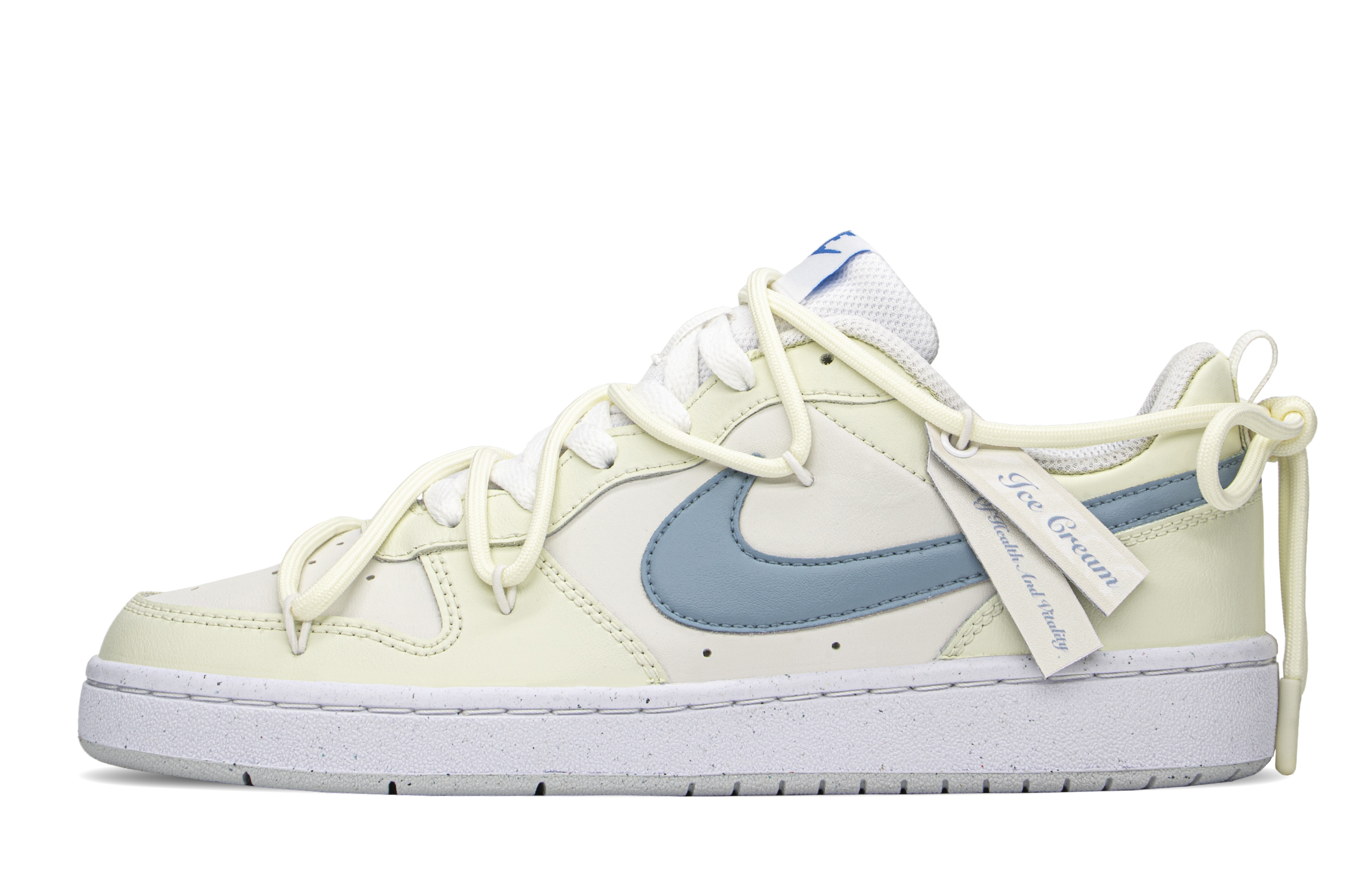 

Кроссовки Nike Court Borough Series Skateboard Shoes Women's Low-Top Beige Blue