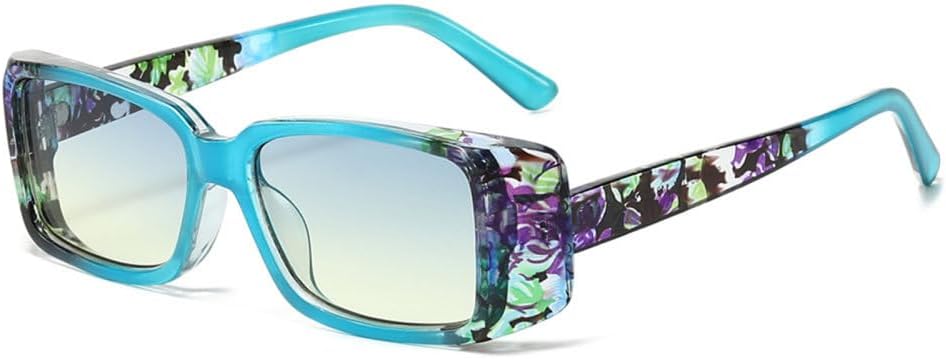 

Прямоугольные солнцезащитные очки для женщин с принтом, дорожные солнцезащитные очки в винтажном стиле ретро с защитой от УФ-излучения UV400, солнцезащитные очки-люнет MTZJH, Blue