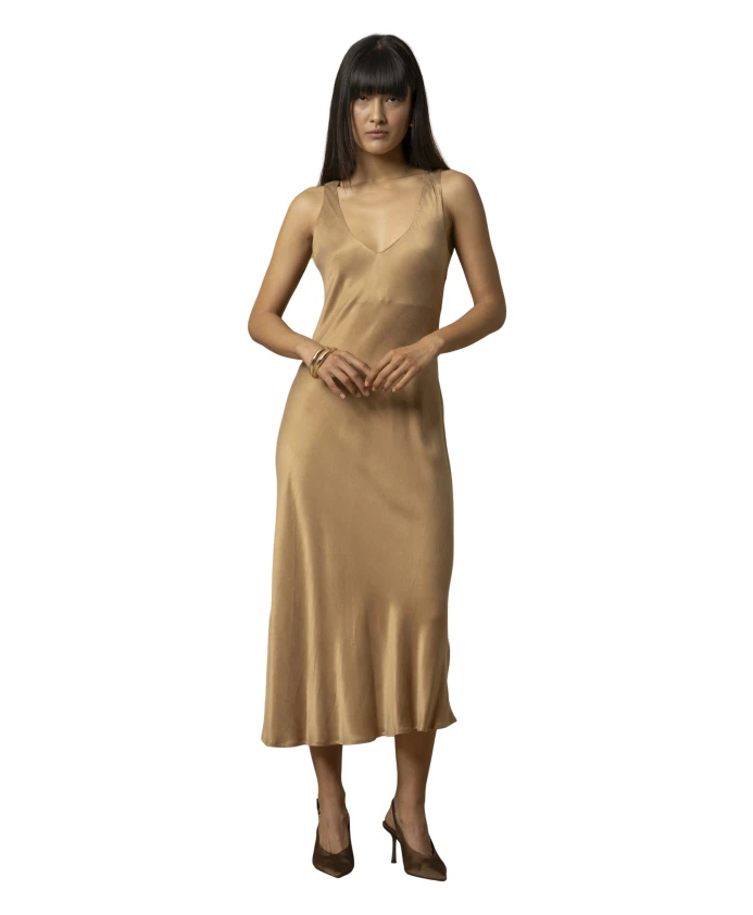 

Элегантное вечернее платье со скошенным подолом Kocca, коричневый