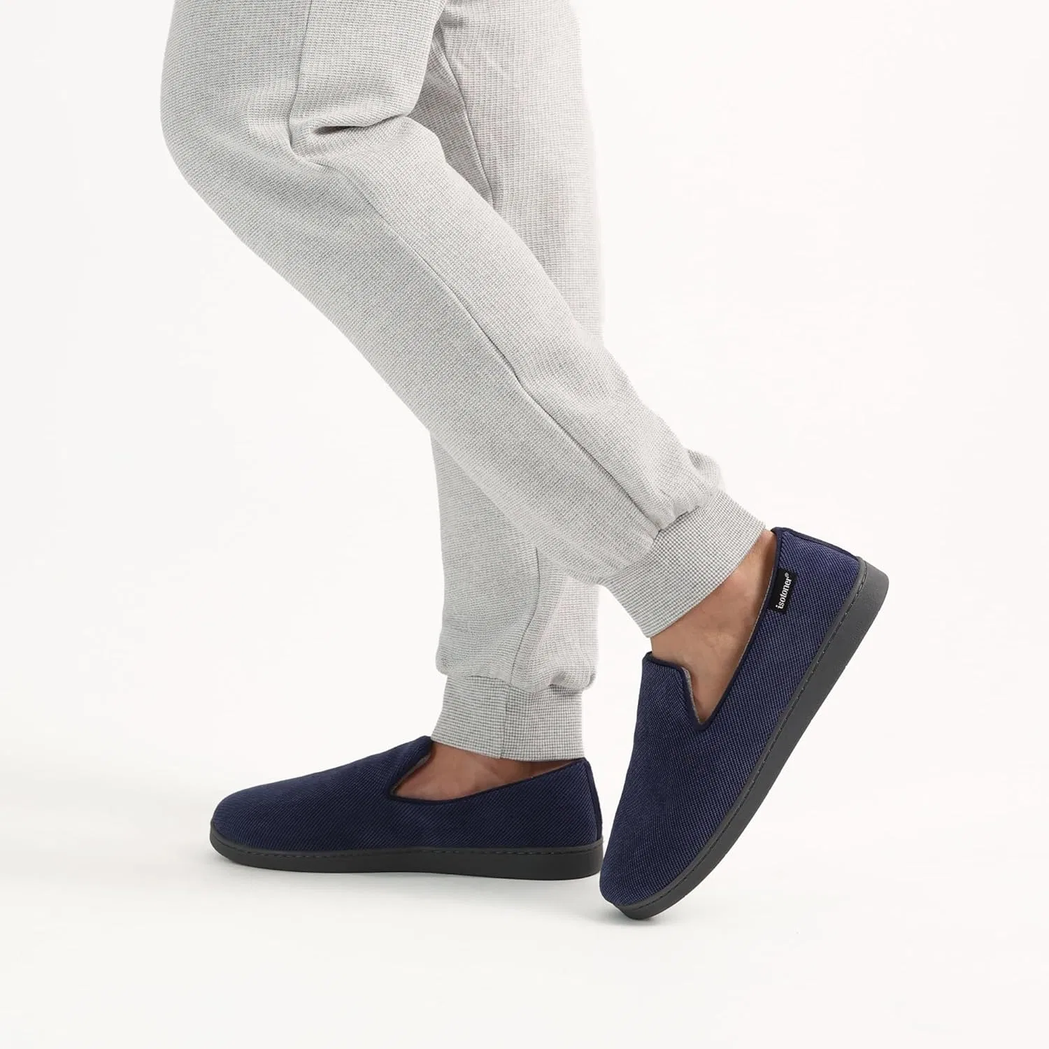 Тапочки дышащие из вельвета isotoner, Navy Blue — фото 3