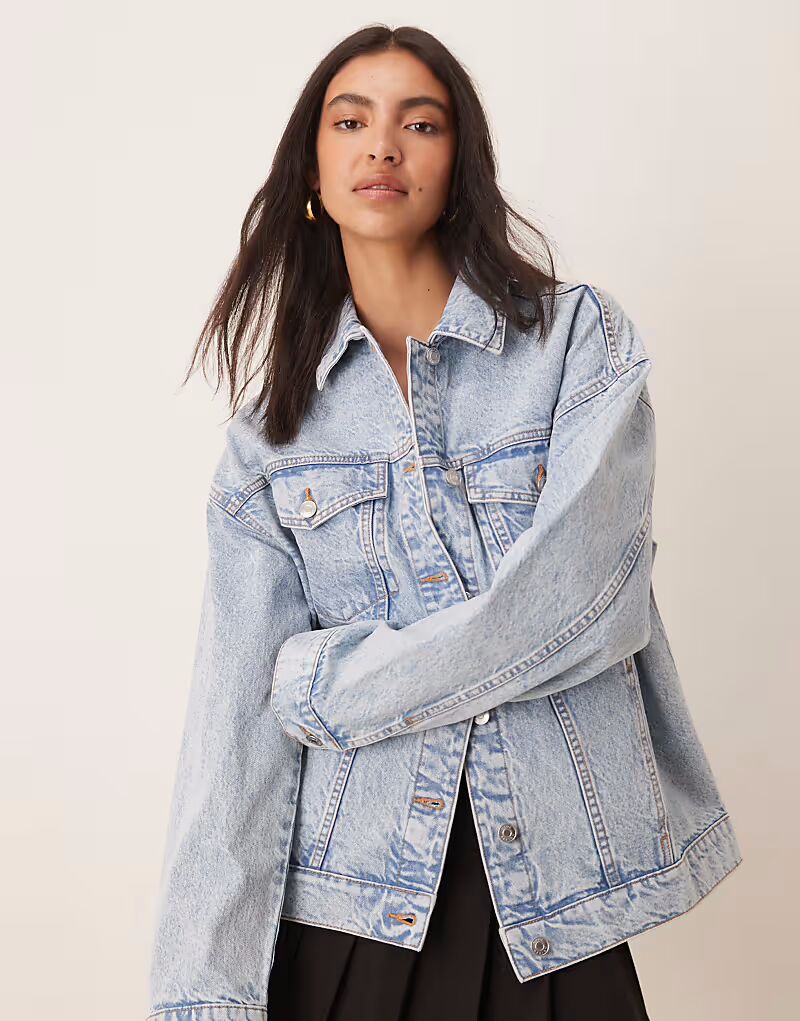 

Джинсовая куртка свободного кроя в стиле 90-х от ASOS DESIGN светлого оттенка