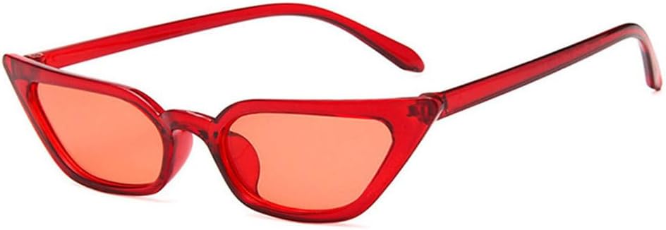 

Модные маленькие солнцезащитные очки «кошачий глаз» для женщин, сексуальные прозрачные красные солнцезащитные очки для женщин в винтажном стиле с защитой от УФ-излучения UV400 TYUVIVO, Red-red