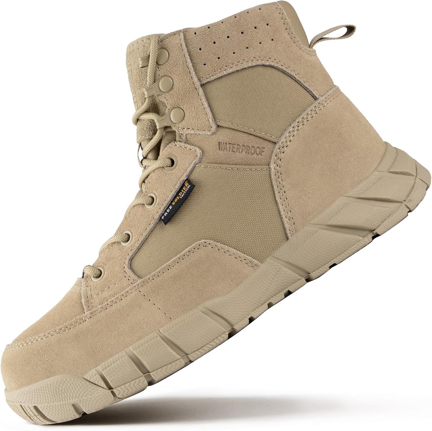 

БЕСПЛАТНЫЕ SOLDIER для мужчин, прочные рабочие ботинки, 6 дюймов, легкие водонепроницаемые походные ботинки из замши и кожи, тактические ботинки No Brand