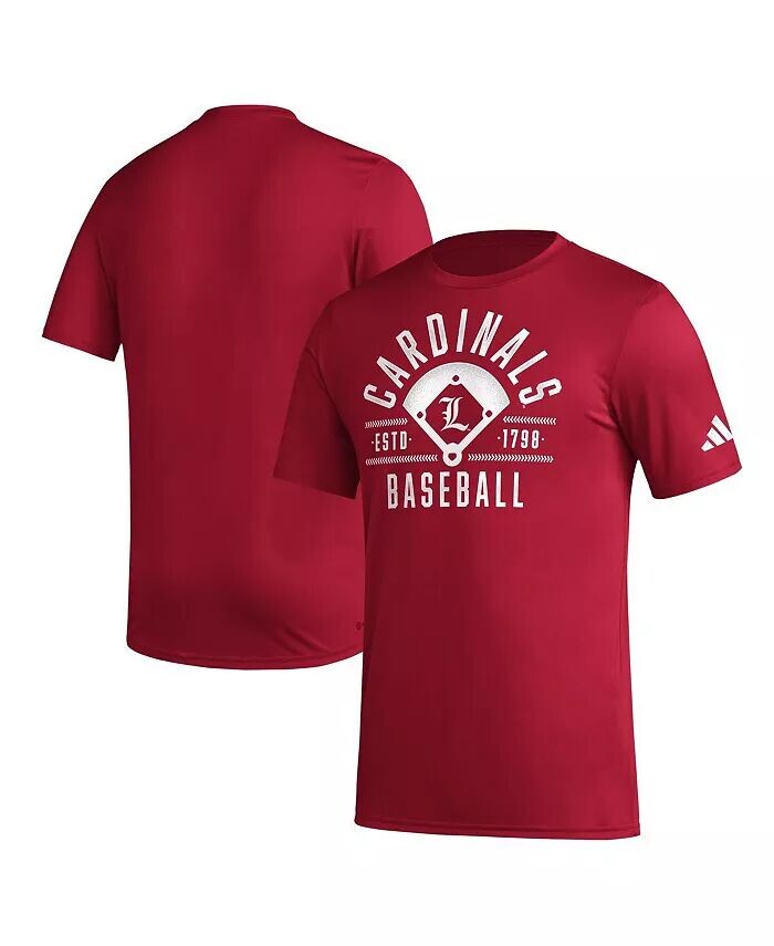 

Мужская красная потертая бейсбольная футболка Louisville Cardinals Exit Velocity Pregame AEROREADY adidas