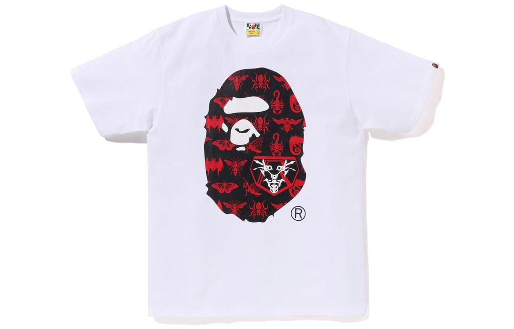 

Футболка BAPE X Shin Kamen Rider Ape Head белая A Bathing Ape, белый