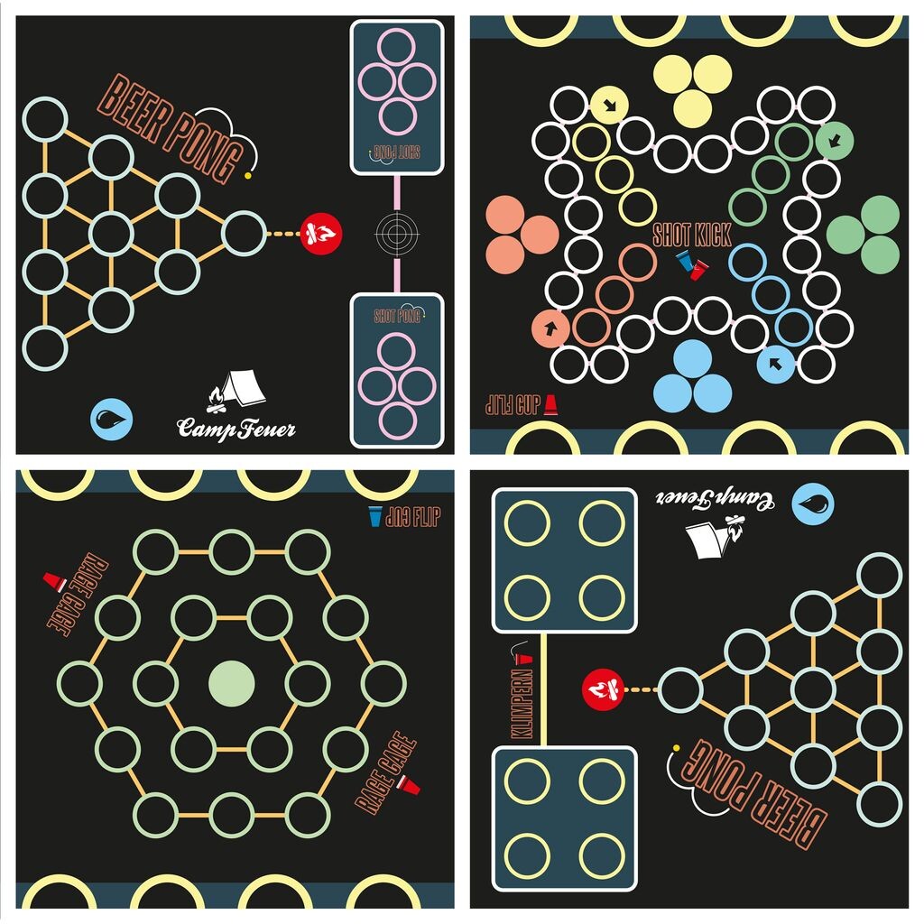Стол для пив-понга CampFeuer, складной стол для нескольких игр для вечеринок «6 в 1», включая набор аксессуаров из 106 предметов — фото 4