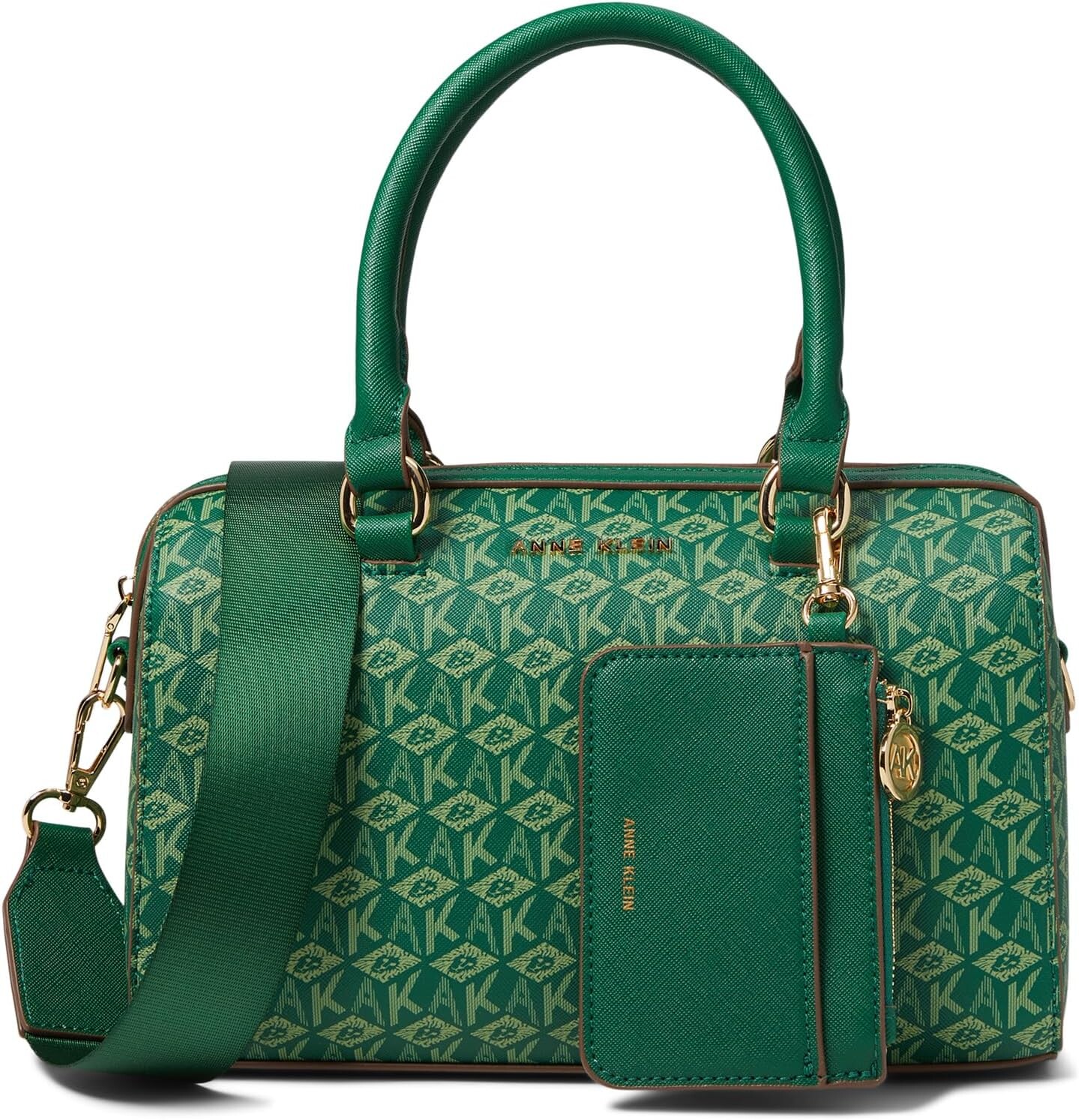 

Сумка Anne Klein Mini AK Cube Logo Satchel, цвет Palm Leaf Tonal/Palm Leaf