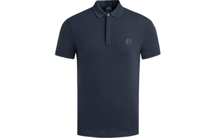 

Рубашка поло мужская темно-синяя Armani Exchange, темно-синий