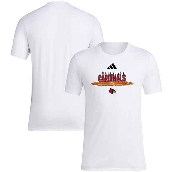 Мужская белая футболка louisville cardinals softball pitcher's circle Adidas — фото 2