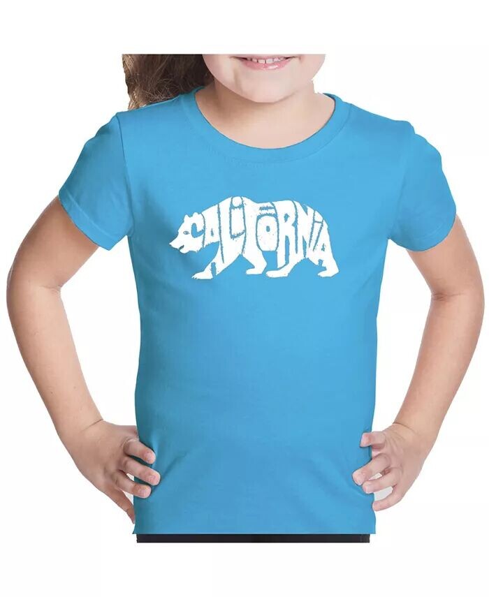 

Футболка Big Girl Word Art - California Bear LA Pop Art, синий