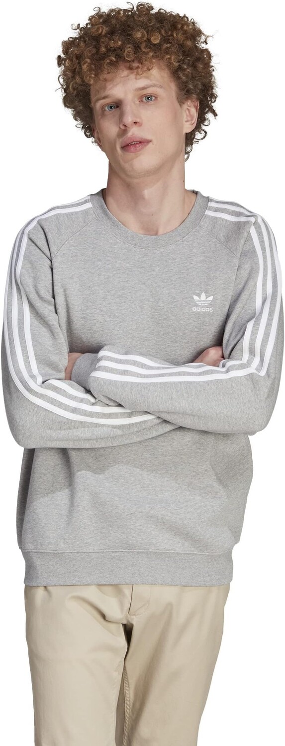 

Толстовка Adidas Adicolor Classics 3-Stripes Crew, цвет Medium Grey Heather