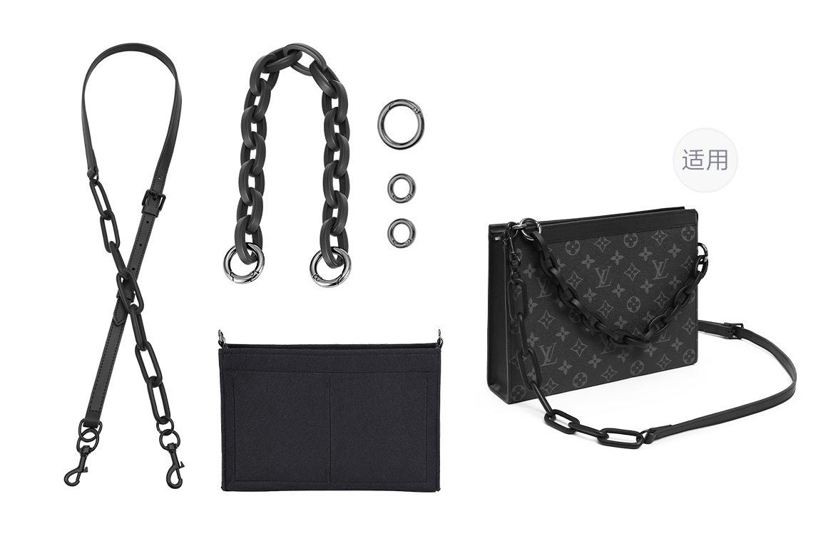 

Lan Bao Fan Акриловый наплечный ремень для хранения и организации, аксессуар для ремня сумки, унисекс черный кроссбоди