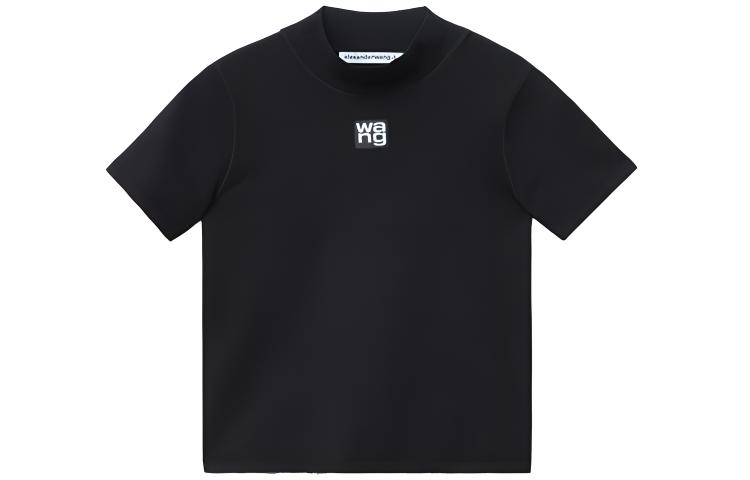 

Alexander Wang Топ с высоким воротом и логотипом, черный