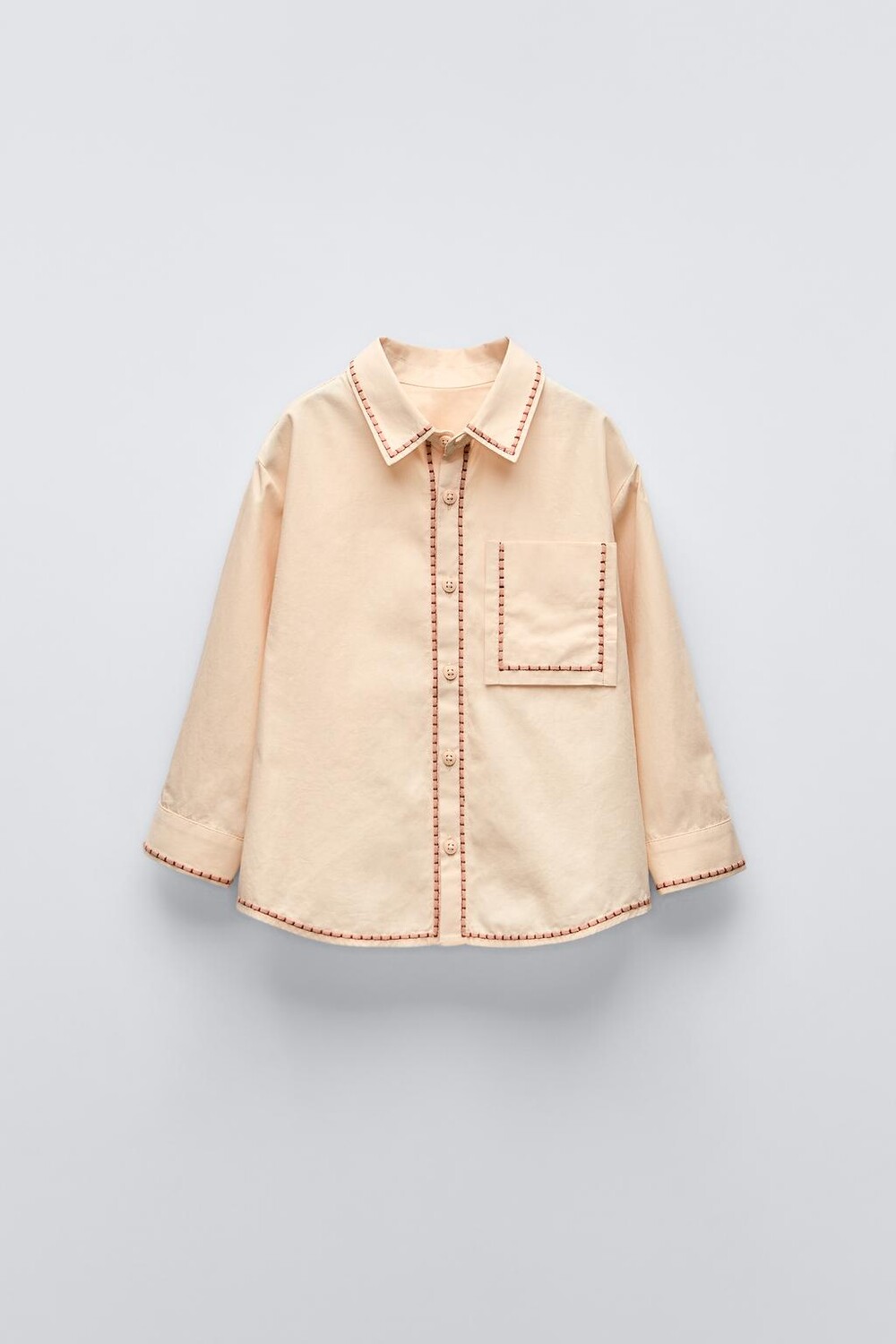 

Вышитая рубашка ZARA, бежевый