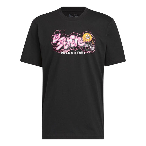 

Футболка metaverse gaming lil' stripe tee 'black' Adidas, черный